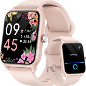 fitpolo smart watch for women android & iphone, alexa built in [1.8" hd screen] ip68 waterproof fitness watch with bluetooth call (answer/make), heart rate/sleep/spo2 monitor, 105 sports trackers